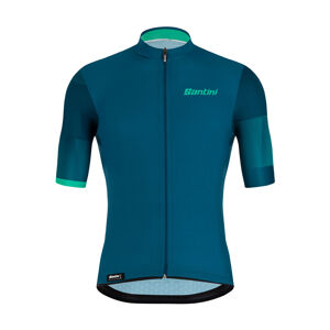 Santini Cyklistický dres s krátkým rukávem - MITO SPILLO - zelená/modrá M