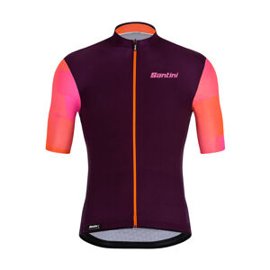 Santini Cyklistický dres s krátkým rukávem - MITO SPILLO - bordó/růžová/oranžová XL