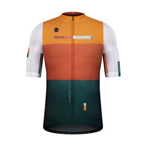 GOBIK Cyklistický dres s krátkým rukávem - STARK NECTAR - bílá/oranžová/zelená L