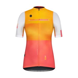 GOBIK Cyklistický dres s krátkým rukávem - STARK MANGO LADY - bílá/oranžová 2XL