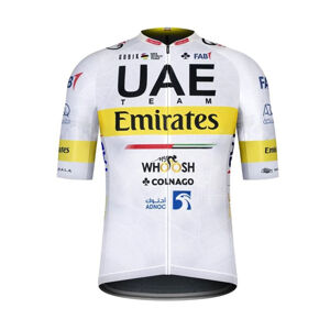 GOBIK Cyklistický dres s krátkým rukávem - UAE 2021 INFINITY - bílá/žlutá L