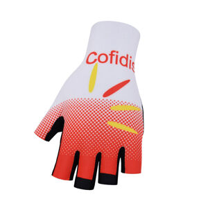 Bonavelo Cyklistické rukavice krátkoprsté - COFIDIS 2020 - červená/bílá 2XL