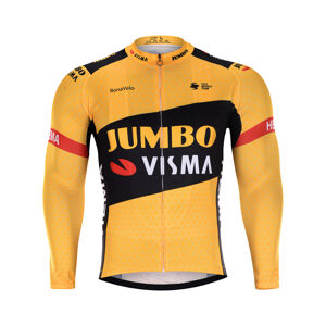 Bonavelo Cyklistický dres s dlouhým rukávem zimní - JUMBO-VISMA 2020 WNT - žlutá M
