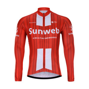 Bonavelo Cyklistický dres s dlouhým rukávem zimní - SUNWEB 2020 WINTER - bílá/červená XS