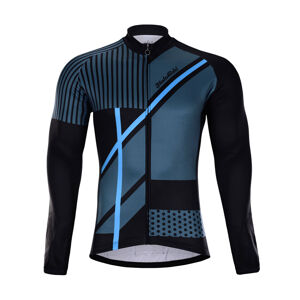 HOLOKOLO Cyklistický dres s dlouhým rukávem zimní - TRACE BLUE WINTER - modrá/černá/vícebarevná L