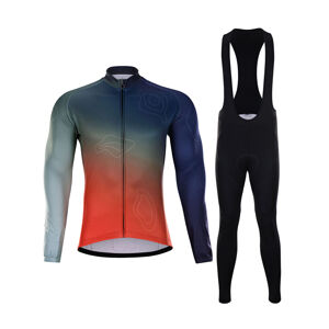 HOLOKOLO Cyklistický zimní dres a kalhoty - AFTERGLOW WINTER  - vícebarevná/červená