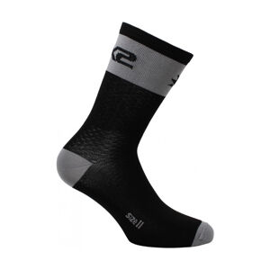 Six2 Cyklistické ponožky klasické - SHORT LOGO - černá/šedá 36-39