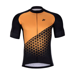 HOLOKOLO Cyklistický dres s krátkým rukávem - DUSK - černá/oranžová/žlutá 3XL