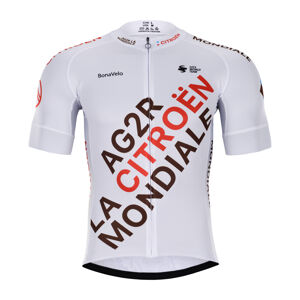 BONAVELO Cyklistický dres s krátkým rukávem - AG2R CITROËN 2022  - modrá/hnědá/bílá L