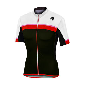 Sportful Cyklistický dres s krátkým rukávem - PISTA - černá/bílá/červená S