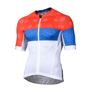Monton Cyklistický dres s krátkým rukávem - CLIMBING FLOWER - bílá/červená 2XL