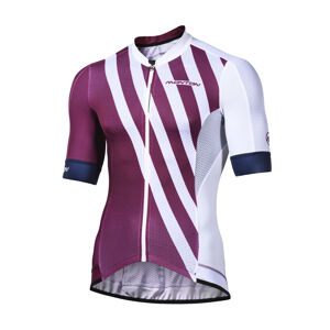MONTON Cyklistický dres s krátkým rukávem - SPLIT - bílá/fialová 2XL