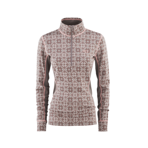 Kari Traa Rose Half Zip Baselayer Top - 100% Merino Wool L růžová