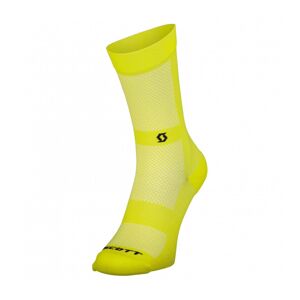 SCOTT Cyklistické ponožky klasické - PE NO SHORTCUTS CREW - žlutá 39-41