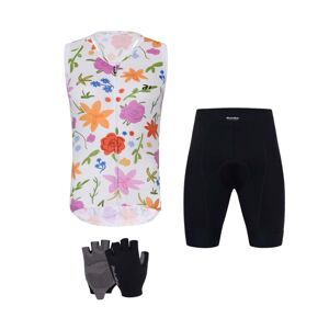 HOLOKOLO Cyklistický mega set - FLORAL ELITE LADY - černá/bílá/vícebarevná