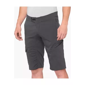 100% SPEEDLAB Cyklistické kalhoty krátké bez laclu - RIDECAMP - šedá XL