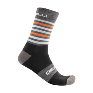 CASTELLI Cyklistické ponožky klasické - GREGGE 15 - oranžová/šedá S-M