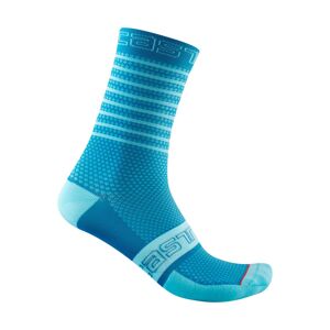 CASTELLI Cyklistické ponožky klasické - SUPERLEGGERA 12 LADY - modrá/světle modrá S-M