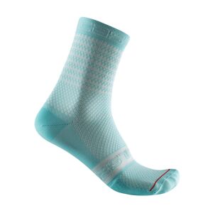 CASTELLI Cyklistické ponožky klasické - SUPERLEGGERA 12 LADY - bílá/světle modrá S-M