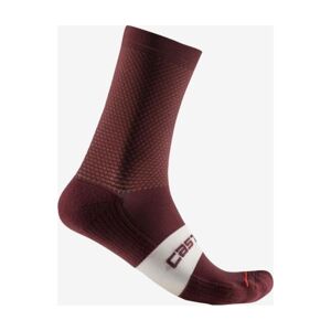 CASTELLI Cyklistické ponožky klasické - ESPRESSO 15 - bordó 36-39