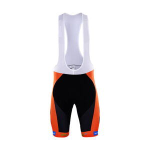 BONAVELO Cyklistické kalhoty krátké s laclem - CCC RENO 2017 - oranžová/černá XS