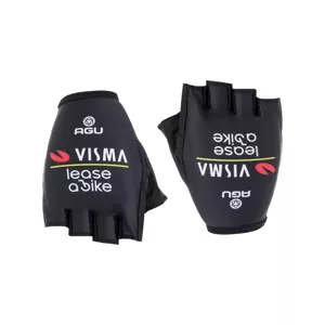 AGU Cyklistické rukavice krátkoprsté - REPLICA VISMA | LEASE A BIKE 2024 - černá S