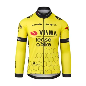 AGU Cyklistický dres s dlouhým rukávem letní - REPLICA VISMA | LEASE A BIKE 2024 - žlutá/černá XL