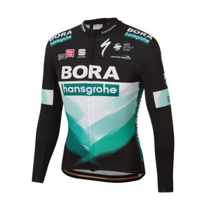 SPORTFUL Cyklistický dres s dlouhým rukávem zimní - BORA 2020 WINTER - zelená/černá