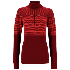 Kari Traa Silja Half Zip Baselayer - 100% Merino Wool L červená