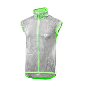 Six2 Cyklistická vesta - GHOST - transparentní/zelená 2XL