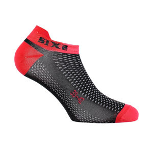 SIX2 Cyklistické ponožky kotníkové - FANT S C - červená/černá 43-46