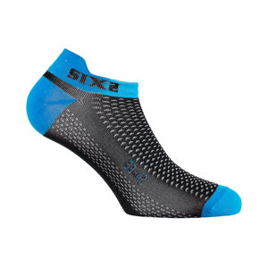 SIX2 Cyklistické ponožky kotníkové - FANT S C - černá/světle modrá 39-42