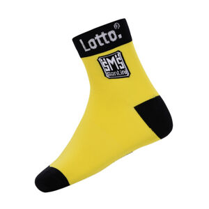 BONAVELO Cyklistické ponožky klasické - LOTTO 2018 - žlutá/černá L-XL