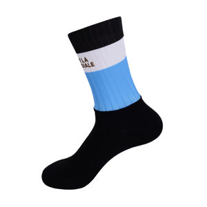 BONAVELO Cyklistické ponožky klasické - AG2R 2019 - černá/bílá/modrá L-XL