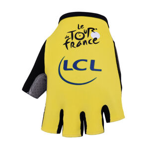 BONAVELO Cyklistické rukavice krátkoprsté - TOUR DE FRANCE - žlutá 2XL