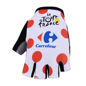 BONAVELO Cyklistické rukavice krátkoprsté - TOUR DE FRANCE - červená/bílá XL