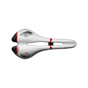 SELLE SAN MARCO sedlo - ASPIDE OPEN-FIT RACING NARROW - bílá/černá/červená