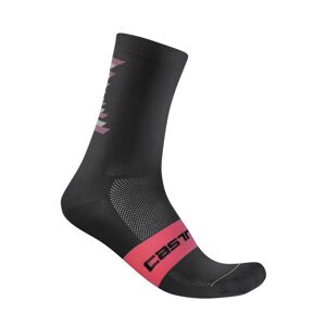 CASTELLI Cyklistické ponožky klasické - GIRO D'ITALIA 2022 - černá/růžová S-M