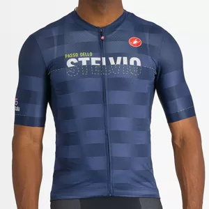 CASTELLI Cyklistický dres s krátkým rukávem - GIRO107 STELVIO - modrá M