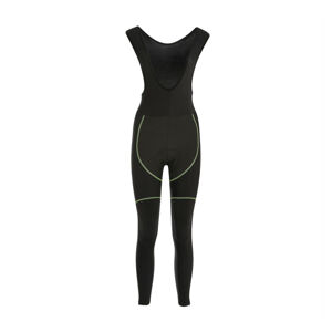 BIEMME Cyklistické kalhoty dlouhé s laclem - FLEX LADY WINTER - černá/zelená XS