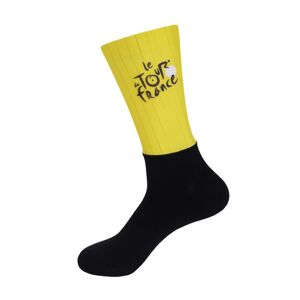 BONAVELO Cyklistické ponožky klasické - TOUR DE FRANCE 2024 - žlutá/černá L-XL