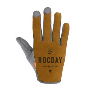 ROCDAY Cyklistické rukavice dlouhoprsté - ELEMENTS - žlutá/šedá XL