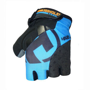 HAVEN Cyklistické rukavice krátkoprsté - SINGLETRAIL - černá/modrá XL