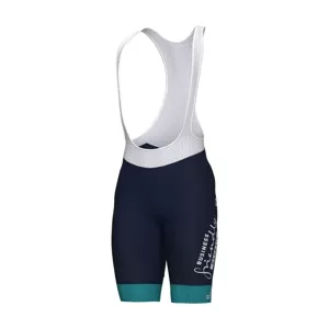 ALÉ Cyklistické kalhoty krátké s laclem - BAHRAIN VICTORIOUS 2024 - modrá/bílá XL