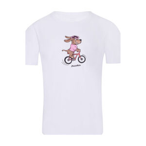 NU. BY HOLOKOLO Cyklistické triko s krátkým rukávem - PEDAL POWER - bílá XL-165cm