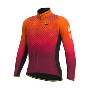 ALÉ Cyklistický dres s dlouhým rukávem zimní - R-EV1 CLIMA PROTECTION 2.0 VELOCITY WIND G+ - oranžová/černá