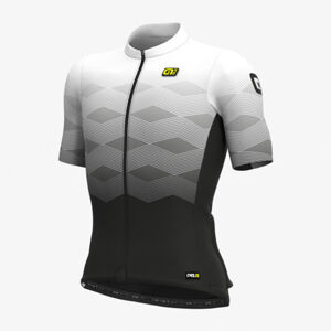 ALÉ Cyklistický dres s krátkým rukávem - MAGNITUDE - bílá/černá