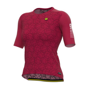 ALÉ Cyklistický dres s krátkým rukávem - R-EV1  VELOCITY LADY - bordó S