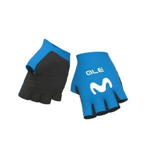 ALÉ Cyklistické rukavice krátkoprsté - MOVISTAR 2021 - světle modrá XL