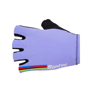 SANTINI Cyklistické rukavice krátkoprsté - UCI RAINBOW - fialová M